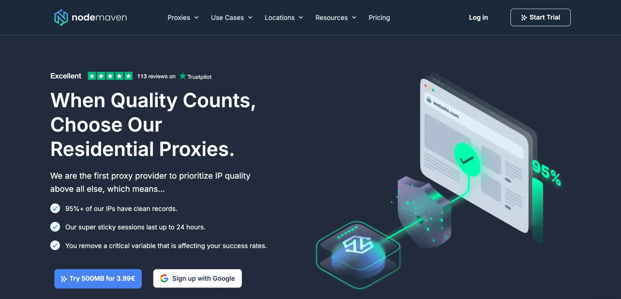 NodeMaven proxy service homepage