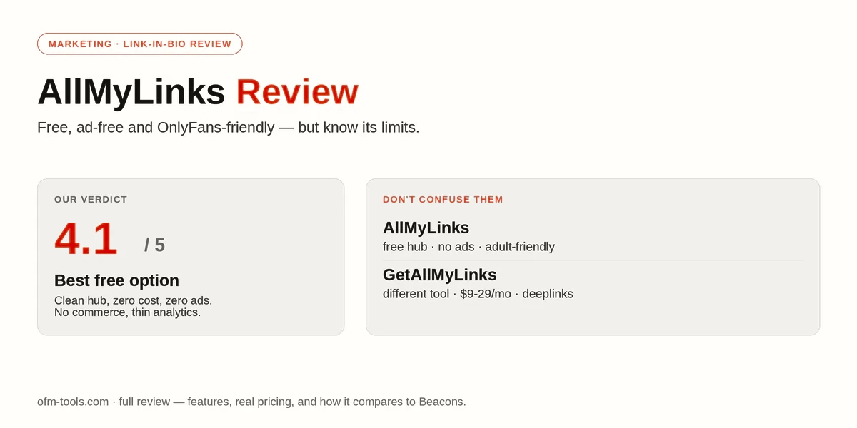 AllMyLinks review 2026 · free link-in-bio verdict 4.1/5