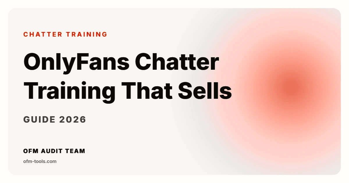 Cover card: OnlyFans chatter training program 2026, by the OFM Audit Team on ofm-tools.com