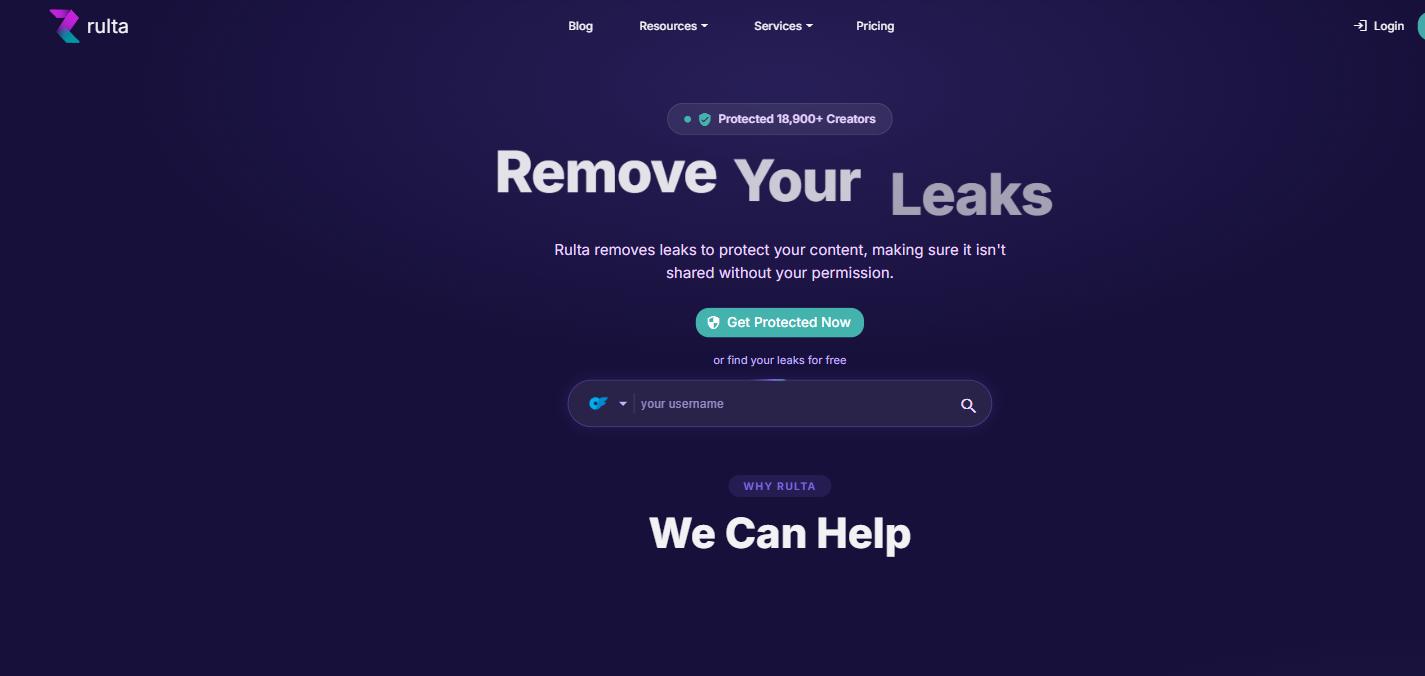 Rulta OnlyFans leak removal homepage 2026