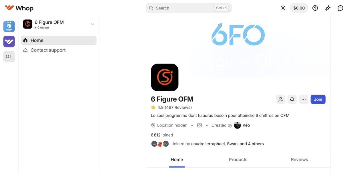 6 Figure OFM homepage